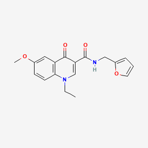 molecular formula C18H18N2O4 B2658660 1-ethyl-N-(furan-2-ylmethyl)-6-methoxy-4-oxo-1,4-dihydroquinoline-3-carboxamide CAS No. 1010880-44-0