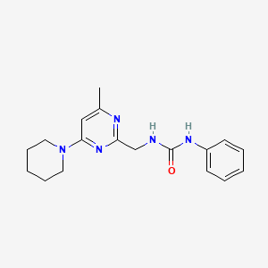 molecular formula C18H23N5O B2658665 1-((4-Methyl-6-(piperidin-1-yl)pyrimidin-2-yl)methyl)-3-phenylurea CAS No. 1797717-77-1