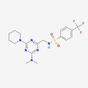 N-((4-(dimethylamino)-6-(piperidin-1-yl)-1,3,5-triazin-2-yl)methyl)-4-(trifluoromethyl)benzenesulfonamide
