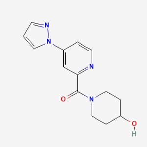(4-(1H-pyrazol-1-yl)pyridin-2-yl)(4-hydroxypiperidin-1-yl)methanone