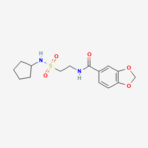 molecular formula C15H20N2O5S B2658675 N-[2-(cyclopentylsulfamoyl)ethyl]-2H-1,3-benzodioxole-5-carboxamide CAS No. 899980-46-2