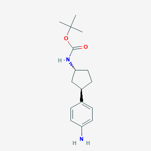 molecular formula C16H24N2O2 B2658685 rac-tert-butylN-[(1R,3R)-3-(4-aminophenyl)cyclopentyl]carbamate,trans CAS No. 2470279-30-0