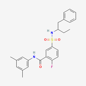 molecular formula C25H27FN2O3S B2658711 N-(3,5-dimethylphenyl)-2-fluoro-5-[(1-phenylbutan-2-yl)sulfamoyl]benzamide CAS No. 451483-84-4