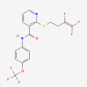 molecular formula C17H12F6N2O2S B2658720 2-[(3,4,4-trifluoro-3-butenyl)sulfanyl]-N-[4-(trifluoromethoxy)phenyl]nicotinamide CAS No. 478247-64-2