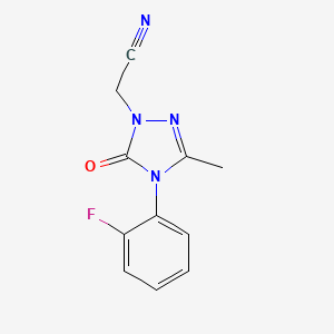 molecular formula C11H9FN4O B2658721 2-[4-(2-氟苯基)-3-甲基-5-氧代-4,5-二氢-1H-1,2,4-三唑-1-基]乙腈 CAS No. 860784-78-7