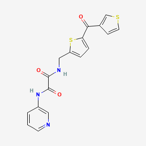 molecular formula C17H13N3O3S2 B2658729 N1-(pyridin-3-yl)-N2-((5-(thiophene-3-carbonyl)thiophen-2-yl)methyl)oxalamide CAS No. 1797761-00-2
