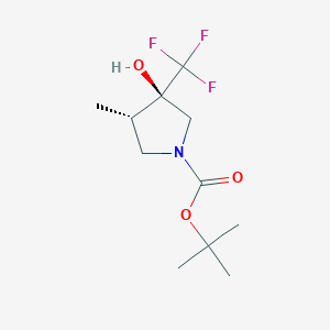 molecular formula C11H18F3NO3 B2658736 trans-Tert-butyl 3-hydroxy-4-methyl-3-(trifluoromethyl)pyrrolidine-1-carboxylate CAS No. 1932796-99-0