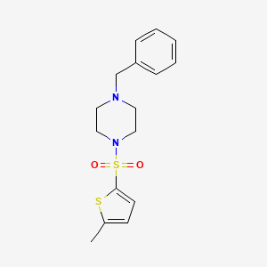 molecular formula C16H20N2O2S2 B2658738 5-Methyl-2-{[4-benzylpiperazinyl]sulfonyl}thiophene CAS No. 620104-14-5