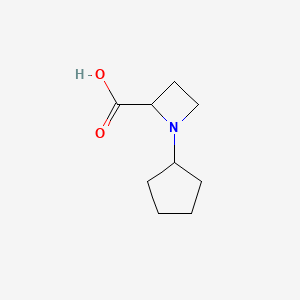 molecular formula C9H15NO2 B2658754 1-cyclopentylazetidine-2-carboxylic Acid CAS No. 1042413-79-5
