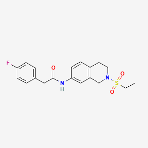molecular formula C19H21FN2O3S B2658804 N-(2-(ethylsulfonyl)-1,2,3,4-tetrahydroisoquinolin-7-yl)-2-(4-fluorophenyl)acetamide CAS No. 955231-06-8