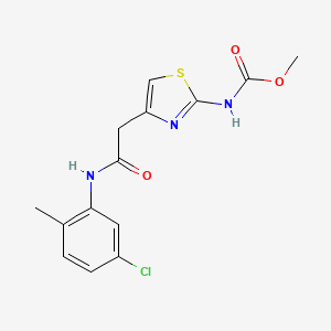 molecular formula C14H14ClN3O3S B2658808 Methyl (4-(2-((5-chloro-2-methylphenyl)amino)-2-oxoethyl)thiazol-2-yl)carbamate CAS No. 946313-73-1