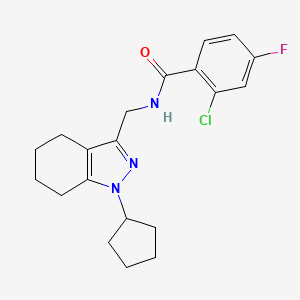 2-chloro-N-((1-cyclopentyl-4,5,6,7-tetrahydro-1H-indazol-3-yl)methyl)-4-fluorobenzamide