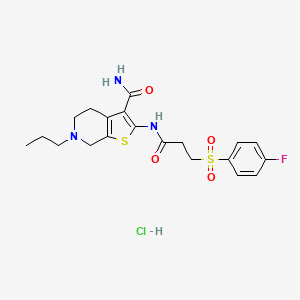 2-(3-((4-Fluorophenyl)sulfonyl)propanamido)-6-propyl-4,5,6,7-tetrahydrothieno[2,3-c]pyridine-3-carboxamide hydrochloride