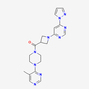 (1-(6-(1H-pyrazol-1-yl)pyrimidin-4-yl)azetidin-3-yl)(4-(5-methylpyrimidin-4-yl)piperazin-1-yl)methanone
