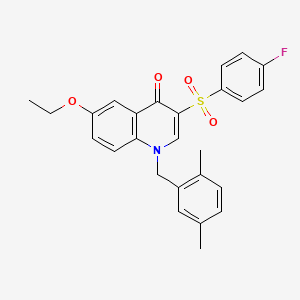 1-[(2,5-Dimethylphenyl)methyl]-6-ethoxy-3-(4-fluorophenyl)sulfonylquinolin-4-one