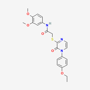 N-(3,4-dimethoxyphenyl)-2-((4-(4-ethoxyphenyl)-3-oxo-3,4-dihydropyrazin-2-yl)thio)acetamide