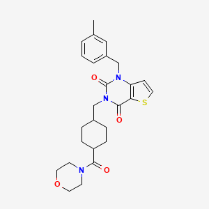 1-(3-methylbenzyl)-3-((4-(morpholine-4-carbonyl)cyclohexyl)methyl)thieno[3,2-d]pyrimidine-2,4(1H,3H)-dione