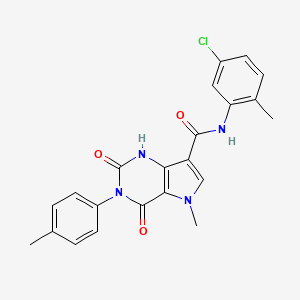 molecular formula C22H19ClN4O3 B2658826 N-(5-chloro-2-methylphenyl)-5-methyl-2,4-dioxo-3-(p-tolyl)-2,3,4,5-tetrahydro-1H-pyrrolo[3,2-d]pyrimidine-7-carboxamide CAS No. 921579-18-2