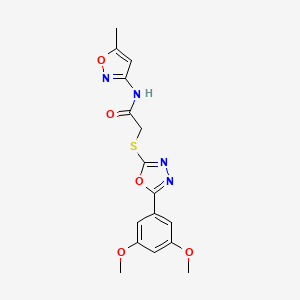 2-((5-(3,5-dimethoxyphenyl)-1,3,4-oxadiazol-2-yl)thio)-N-(5-methylisoxazol-3-yl)acetamide