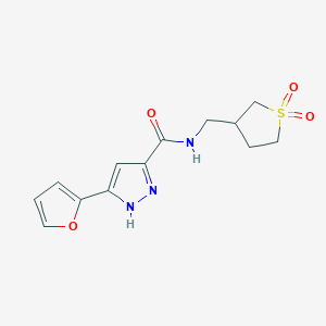 N-((1,1-dioxidotetrahydrothiophen-3-yl)methyl)-3-(furan-2-yl)-1H-pyrazole-5-carboxamide