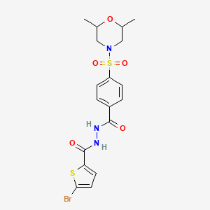 5-bromo-N'-[4-(2,6-dimethylmorpholin-4-yl)sulfonylbenzoyl]thiophene-2-carbohydrazide