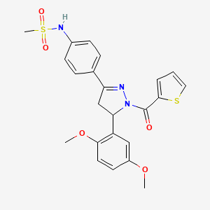 N-{4-[5-(2,5-dimethoxyphenyl)-1-(thiophene-2-carbonyl)-4,5-dihydro-1H-pyrazol-3-yl]phenyl}methanesulfonamide
