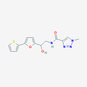 molecular formula C14H14N4O3S B2658853 N-{2-hydroxy-2-[5-(thiophen-2-yl)furan-2-yl]ethyl}-1-methyl-1H-1,2,3-triazole-4-carboxamide CAS No. 2319720-93-7