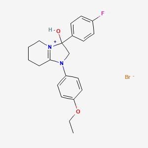 1-(4-Ethoxyphenyl)-3-(4-fluorophenyl)-3-hydroxy-2,3,5,6,7,8-hexahydroimidazo[1,2-a]pyridin-1-ium bromide