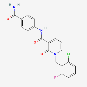 N-(4-carbamoylphenyl)-1-(2-chloro-6-fluorobenzyl)-2-oxo-1,2-dihydropyridine-3-carboxamide