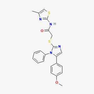 2-((5-(4-methoxyphenyl)-1-phenyl-1H-imidazol-2-yl)thio)-N-(4-methylthiazol-2-yl)acetamide