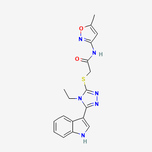 2-((4-ethyl-5-(1H-indol-3-yl)-4H-1,2,4-triazol-3-yl)thio)-N-(5-methylisoxazol-3-yl)acetamide