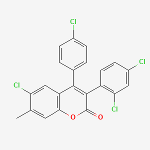 6-Chloro-4-(4-chlorophenyl)-3-(2,4-dichlorophenyl)-7-methylchromen-2-one