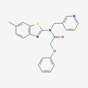 molecular formula C22H19N3O2S B2658883 N-(6-methyl-1,3-benzothiazol-2-yl)-2-phenoxy-N-[(pyridin-3-yl)methyl]acetamide CAS No. 895009-15-1