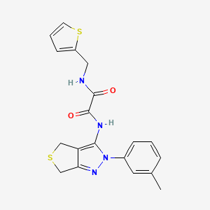 molecular formula C19H18N4O2S2 B2658890 N-[2-(3-methylphenyl)-2H,4H,6H-thieno[3,4-c]pyrazol-3-yl]-N'-[(thiophen-2-yl)methyl]ethanediamide CAS No. 899952-26-2