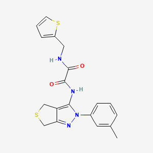 N'-[2-(3-methylphenyl)-4,6-dihydrothieno[3,4-c]pyrazol-3-yl]-N-(thiophen-2-ylmethyl)oxamide