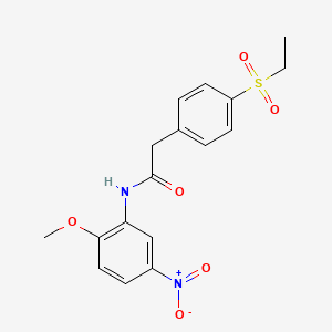 molecular formula C17H18N2O6S B2658892 2-(4-(ethylsulfonyl)phenyl)-N-(2-methoxy-5-nitrophenyl)acetamide CAS No. 941992-63-8