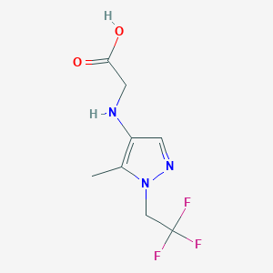 molecular formula C8H10F3N3O2 B2658895 2-[[5-Methyl-1-(2,2,2-trifluoroethyl)pyrazol-4-yl]amino]acetic acid CAS No. 2247206-82-0