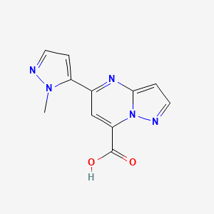molecular formula C11H9N5O2 B2658901 5-(1-Methyl-1H-pyrazol-5-yl)pyrazolo[1,5-a]pyrimidine-7-carboxylic acid CAS No. 1443278-87-2