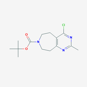 2-Methyl-2-propanyl 4-chloro-2-methyl-5,6,8,9-tetrahydro-7H-pyrimido[4,5-d]azepine-7-carboxylate