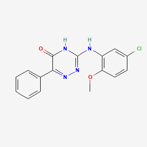 3-[(5-Chloro-2-methoxyphenyl)amino]-6-phenyl-1,2,4-triazin-5-ol