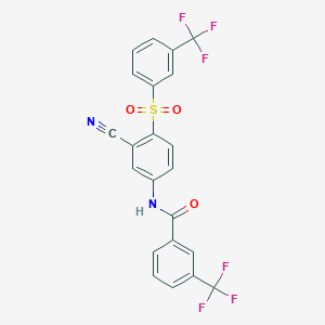 N-(3-cyano-4-{[3-(trifluoromethyl)phenyl]sulfonyl}phenyl)-3-(trifluoromethyl)benzenecarboxamide