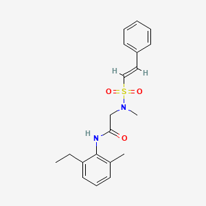 N-(2-ethyl-6-methylphenyl)-2-[methyl-[(E)-2-phenylethenyl]sulfonylamino]acetamide