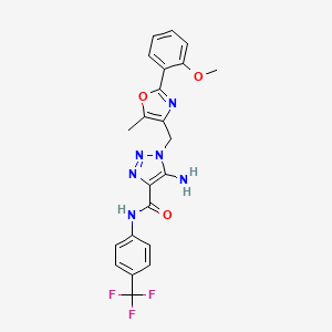molecular formula C22H19F3N6O3 B2658912 5-amino-1-{[2-(2-methoxyphenyl)-5-methyl-1,3-oxazol-4-yl]methyl}-N-[4-(trifluoromethyl)phenyl]-1H-1,2,3-triazole-4-carboxamide CAS No. 1115896-17-7