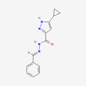 3-cyclopropyl-N'-[(E)-phenylmethylidene]-1H-pyrazole-5-carbohydrazide
