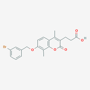 molecular formula C21H19BrO5 B2658921 3-{7-[(3-bromobenzyl)oxy]-4,8-dimethyl-2-oxo-2H-chromen-3-yl}propanoic acid CAS No. 858750-01-3