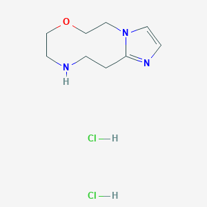 molecular formula C9H17Cl2N3O B2658922 6,8,9,10,11,12-Hexahydro-5H-imidazo[1,2-d][1,4,8]oxadiazecine;dihydrochloride CAS No. 2503206-20-8
