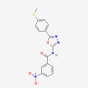 molecular formula C16H12N4O4S B2658926 N-(5-(4-(methylthio)phenyl)-1,3,4-oxadiazol-2-yl)-3-nitrobenzamide CAS No. 886916-38-7