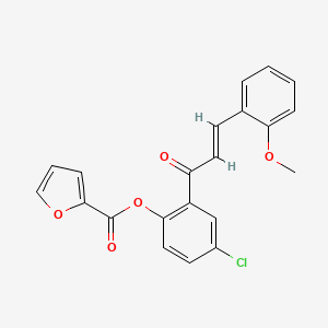 molecular formula C21H15ClO5 B2658983 4-chloro-2-[(2E)-3-(2-methoxyphenyl)prop-2-enoyl]phenyl furan-2-carboxylate CAS No. 433309-84-3