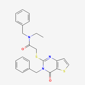 N-benzyl-2-({3-benzyl-4-oxo-3H,4H-thieno[3,2-d]pyrimidin-2-yl}sulfanyl)-N-ethylacetamide