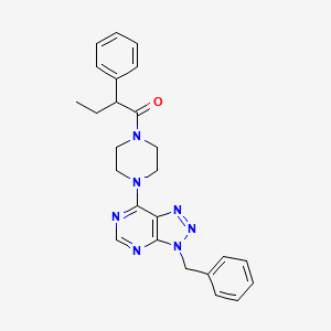 molecular formula C25H27N7O B2658986 1-(4-(3-benzyl-3H-[1,2,3]triazolo[4,5-d]pyrimidin-7-yl)piperazin-1-yl)-2-phenylbutan-1-one CAS No. 920348-71-6